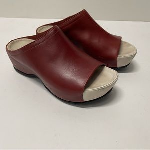 Rosetta Getty X Ecco Open Toe Leather Clogs